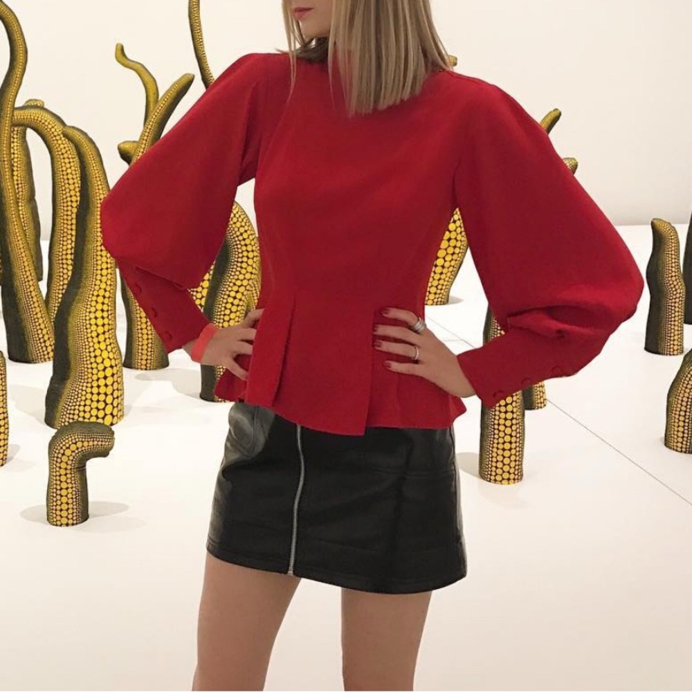Topshop Vibrant Red Blouse